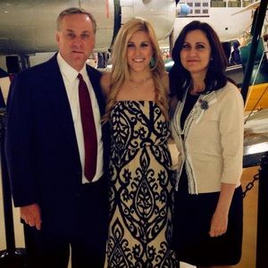 Black and Tan strapless maxi dress!